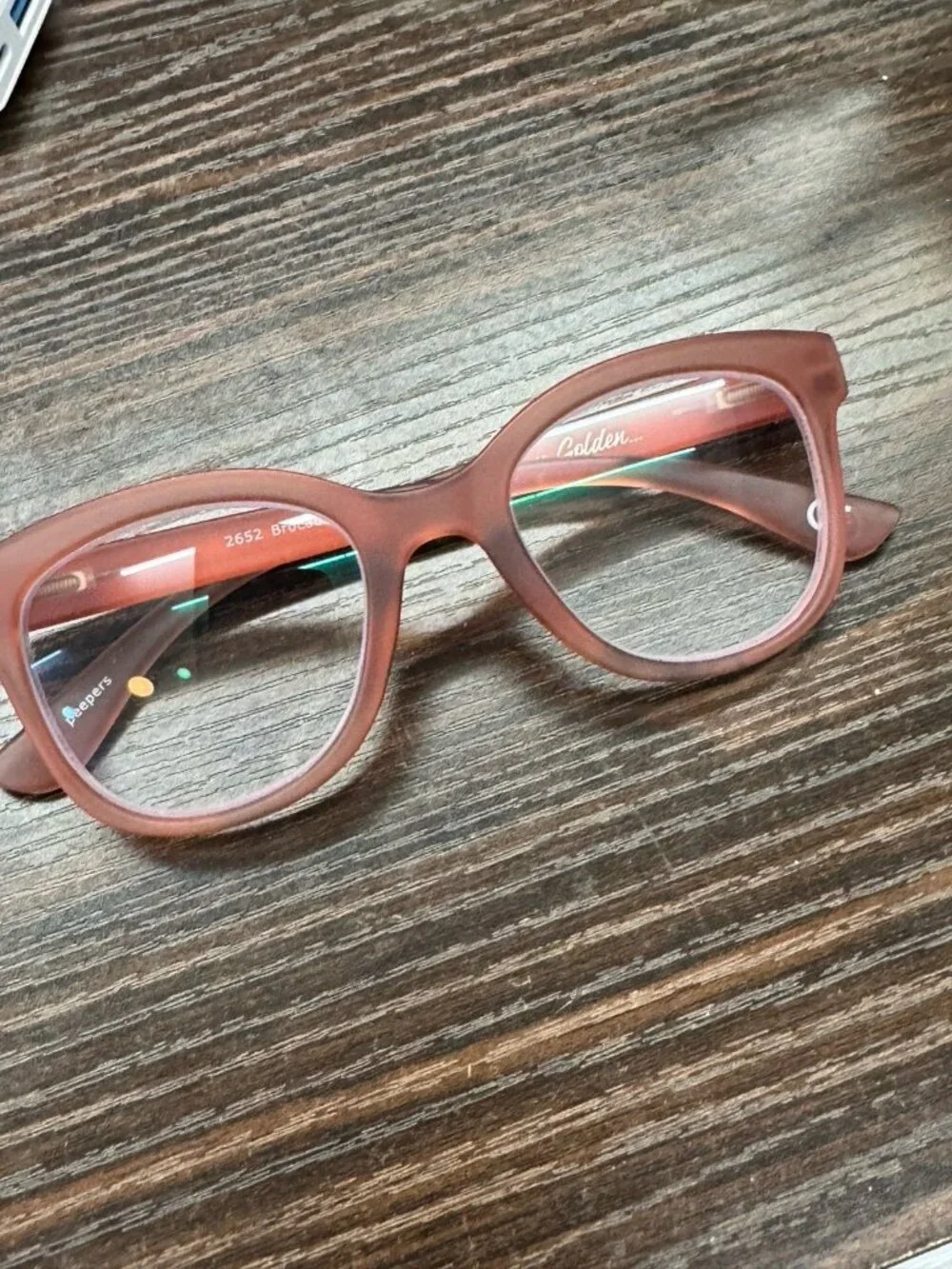 Peepers 2652 Brocade Focus Blush Golden Blue Light Block Reading Glasses +1.50